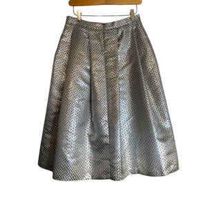 SANDRO FERRONE Metallic A-Line Midi Skirt With Pockets Women's Size 44